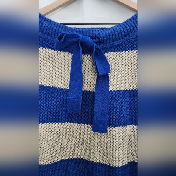 Free People Womens Cassidy Sweater Size S Oversized Off the Shoulder Preppy Bow - Picture 5 of 8